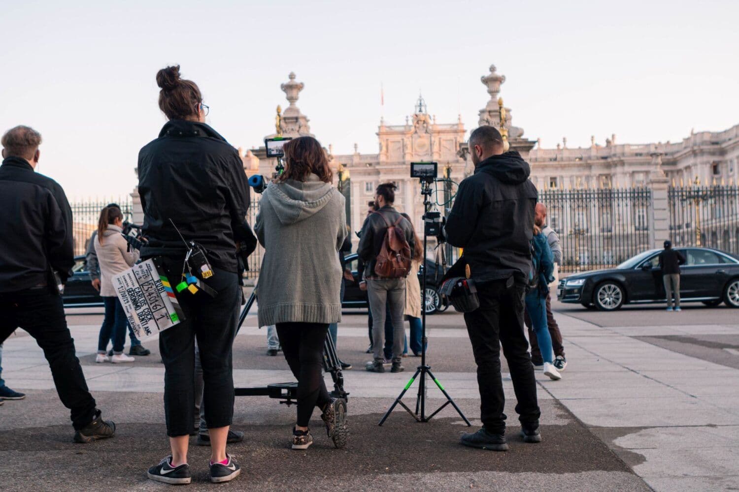 Imagen de recurso de un rodaje en la ciudad de Madrid, cerca del Palacio Real