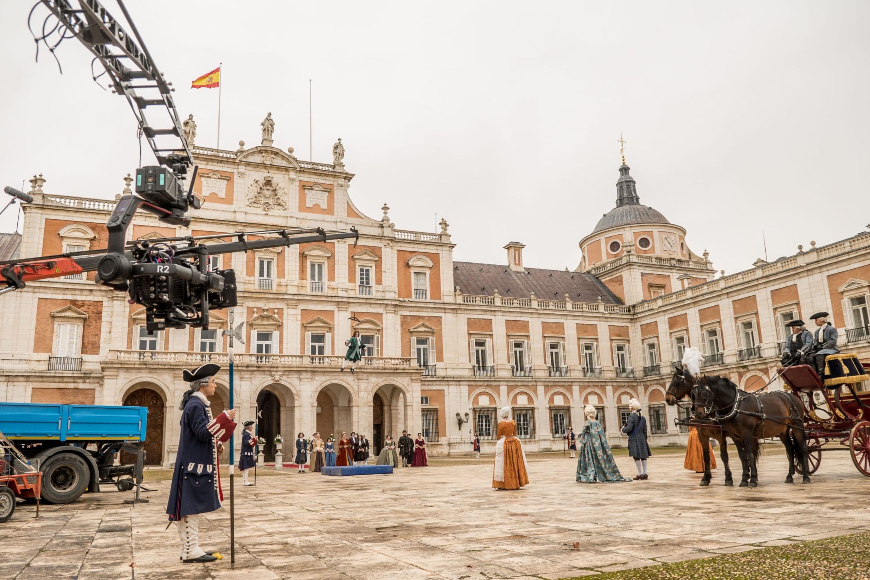 Imagen del rodaje de 'La vida breve' en el Palacio de Aranjuez
