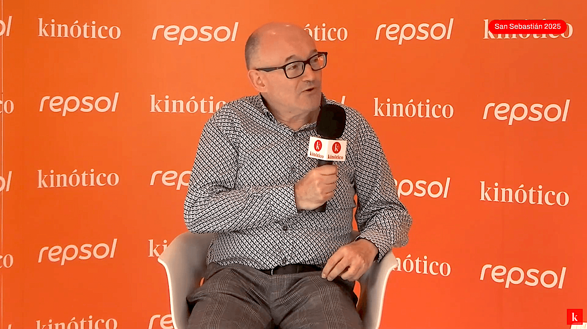 José Luis Rebordinos, director del Festival de San Sebastián, en el set de Kinótico en el certamen vasco