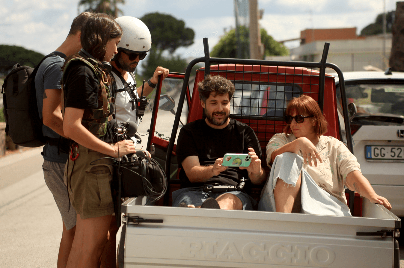 Haizea G. Viana y Pablo Maqueda durante el rodaje de la película 'Caro Nanni'