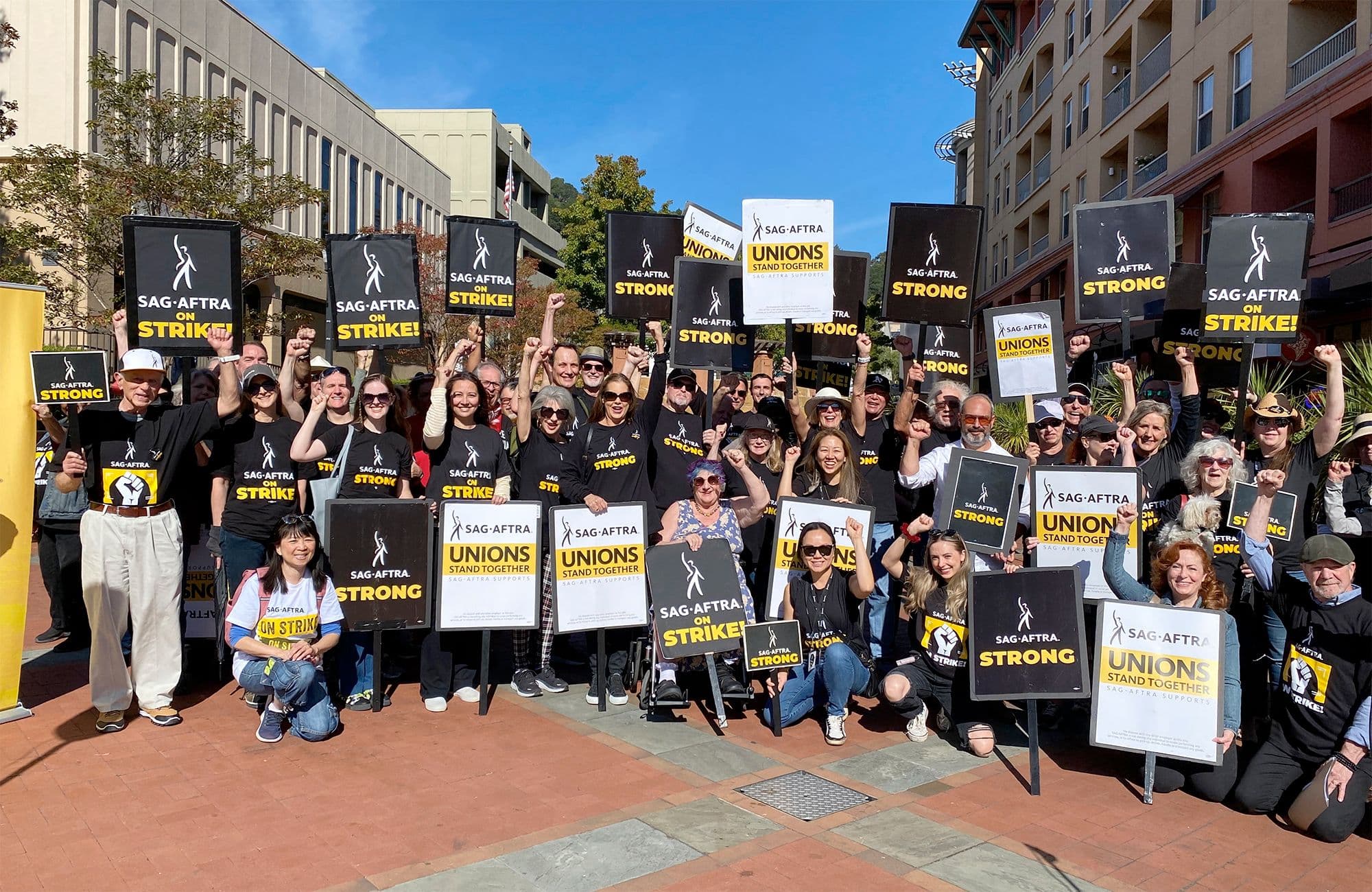Image de un piquete de los actores este fin de semana en San Francisco