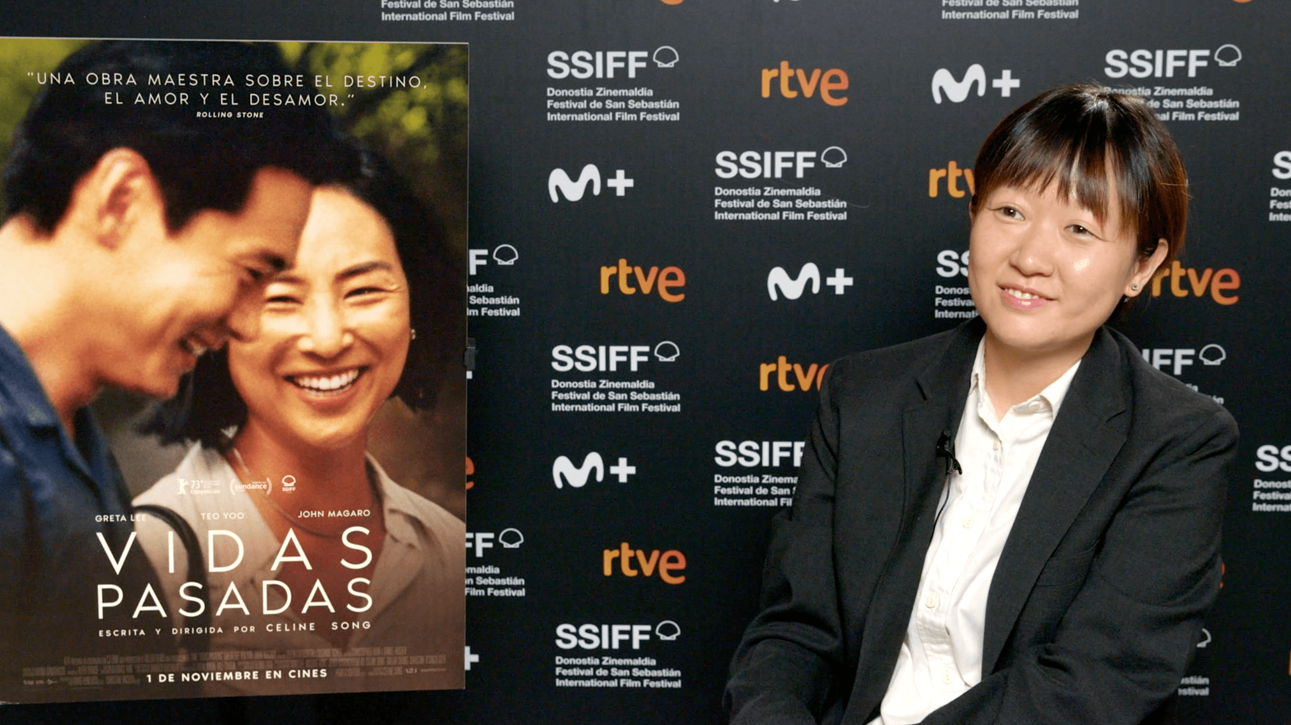 La directora Celine Song, durante su entrevista con Kinótico en el Festival de San Sebastián 2023