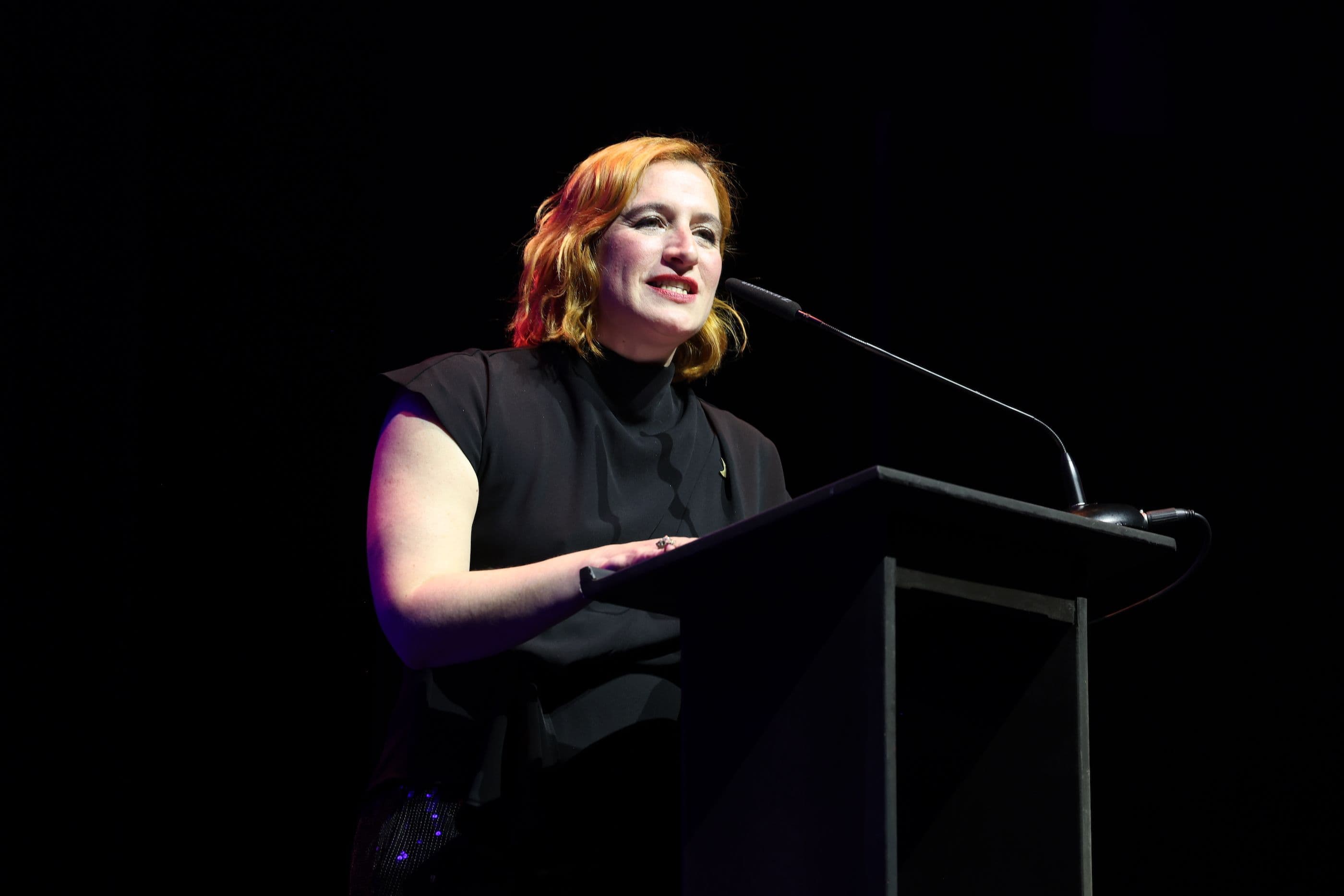 Silvia de Pé, presidenta de la Unión de Actores y Actrices, durante la gala de premios del sindicato del año 2024