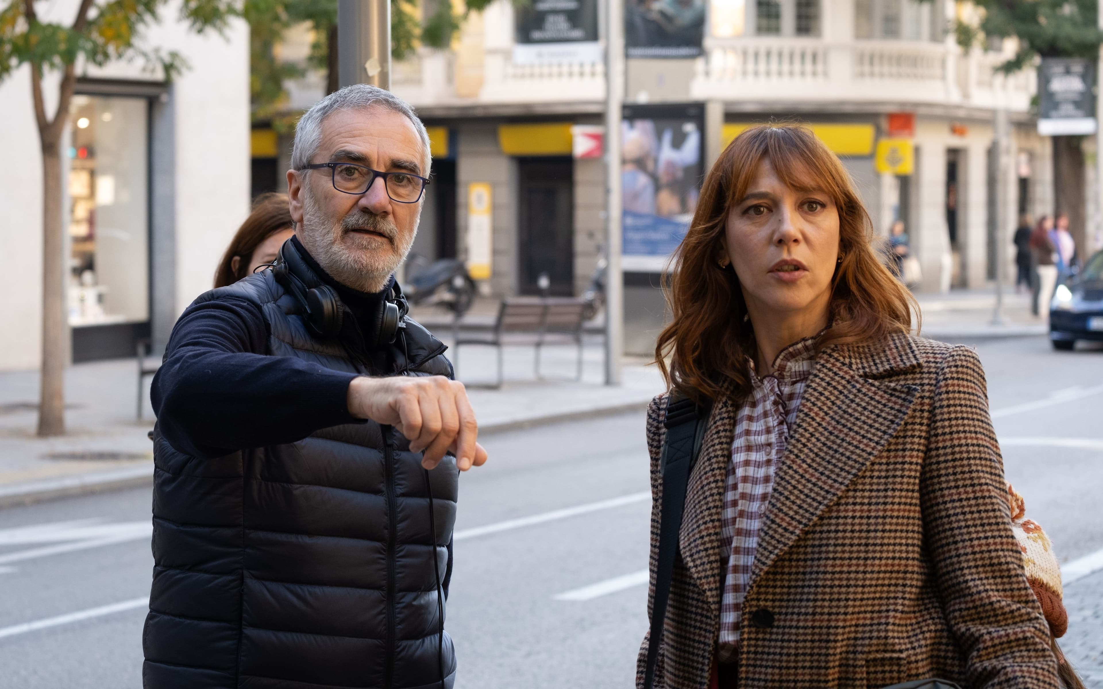 El director Javier Fesser y la actriz Lorena López en una imagen de rodaje de 'Custodia repartida'