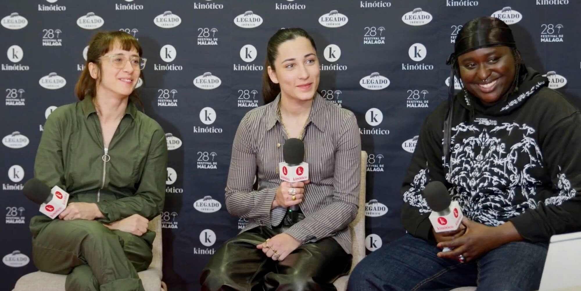 Ingride Santos, Lati Drame y Judy Álvarez, directora y protagonistas de ‘Ruido’, visitan el set de Kinótico en el Festival de Málaga