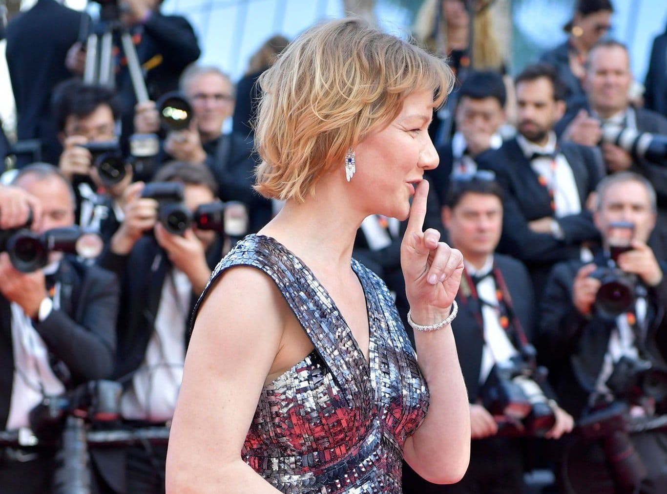 La actriz Sandra Hüller, en la alfombra roja de 'Anatomía de una caída' en el Festival de Cannes