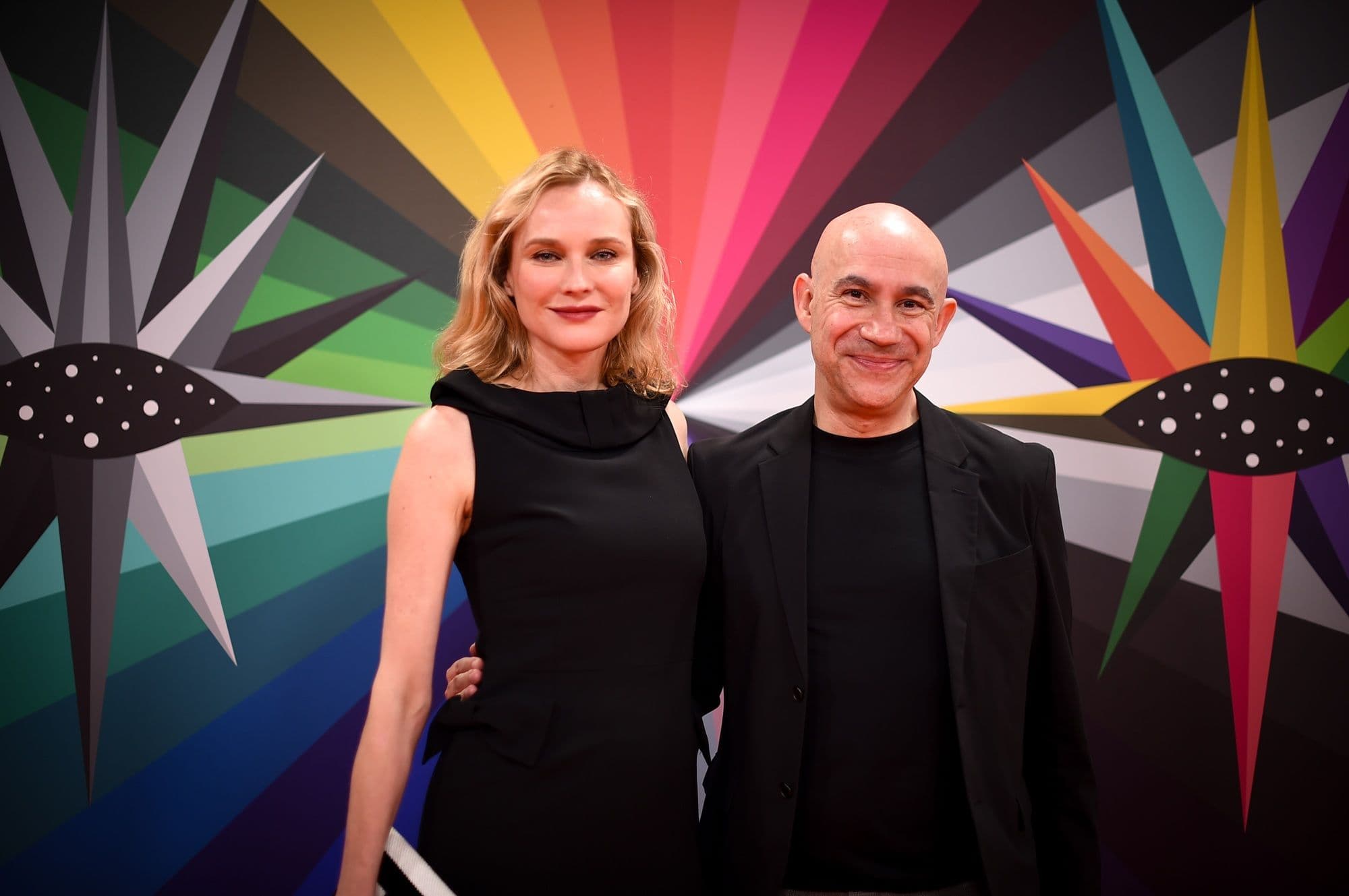 La actriz Diane Kruger y Carles Montiel, director del certamen, en la tercera edición del South International Series Festival