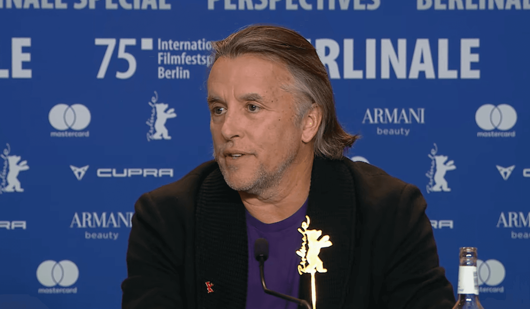 El director Richard Linklater, durante la presentación de 'Blue Moon' en el Festival de Berlín